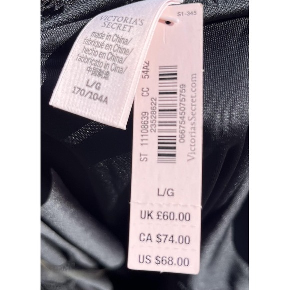 Victoria's Secret Chemise Womens Large Black Crushed Velvet Lace Trim Lingerie - Picture 10 of 10